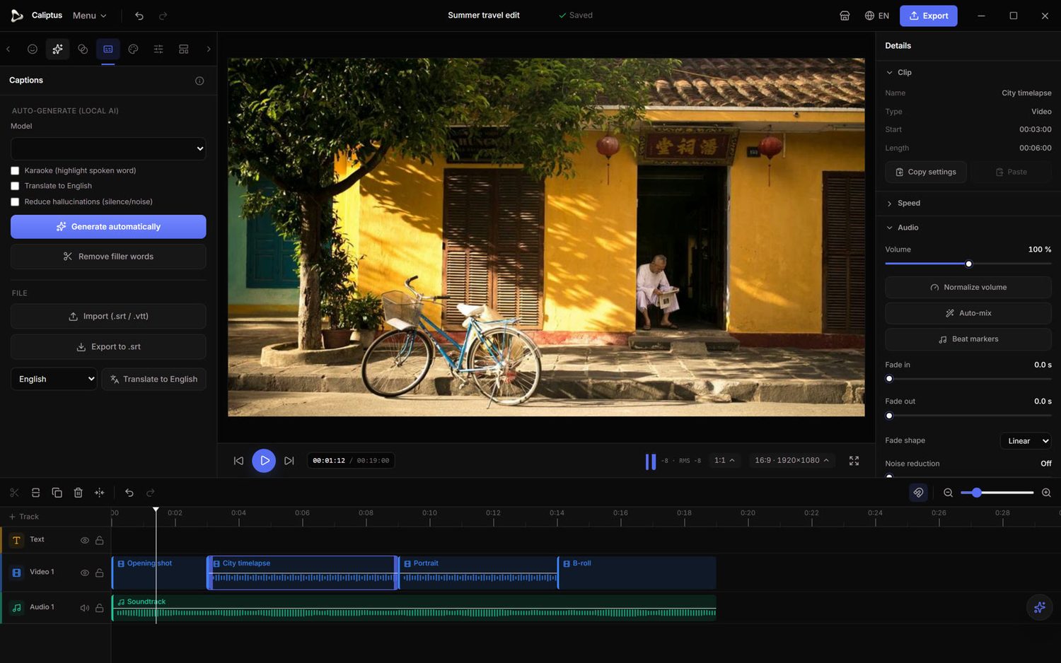 Local, multi-language subtitles, generated on your machine.